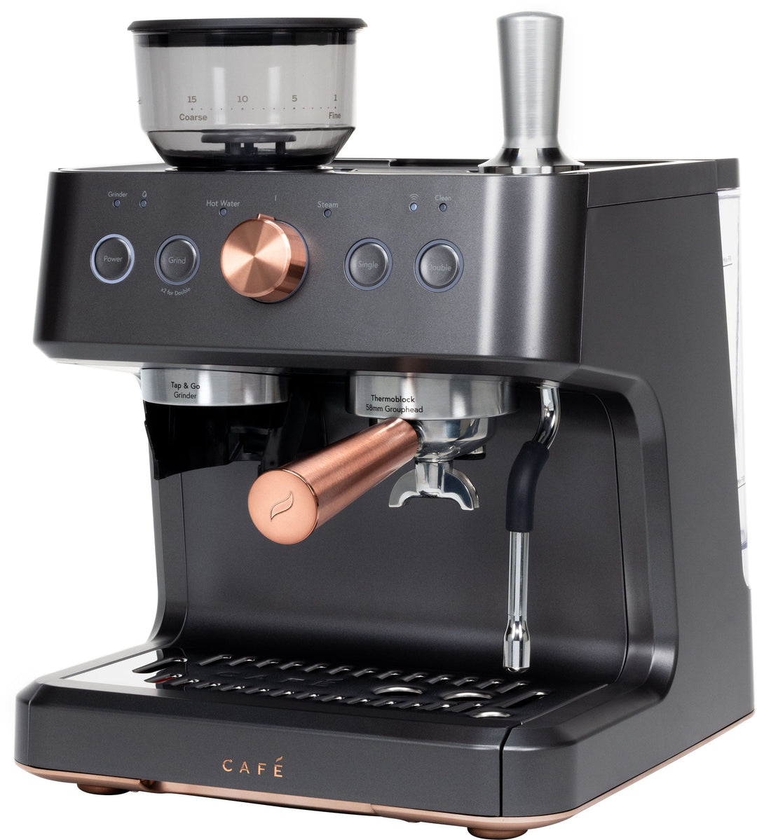 Café - Bellissimo Semi-Automatic Espresso Machine with 15 bars of pressure, Milk Frother, and Built-In Wi-Fi - Matte Black_15