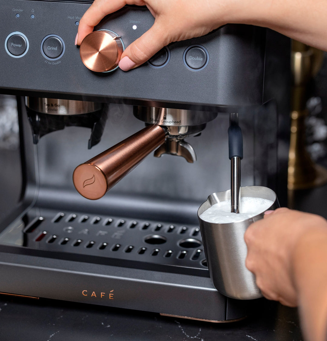 Café - Bellissimo Semi-Automatic Espresso Machine with 15 bars of pressure, Milk Frother, and Built-In Wi-Fi - Matte Black_16