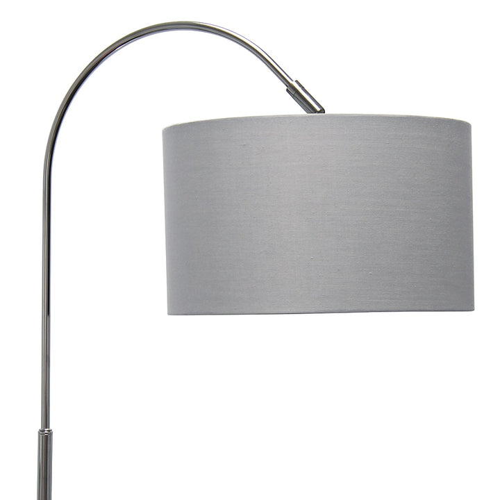 Simple Designs - Arched Brushed Nickel Floor Lamp - Brushed Nickel base/Gray shade_10