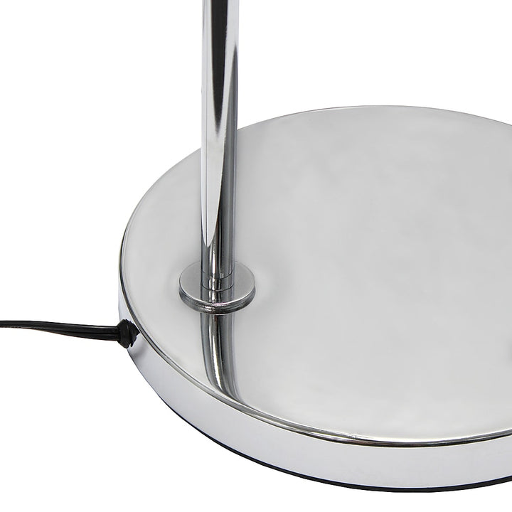Simple Designs - Arched Brushed Nickel Floor Lamp - Brushed Nickel base/Gray shade_7