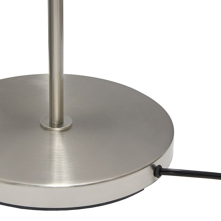 Simple Designs - Brushed NIckel Drum Shade Floor Lamp - Brushed Nickel base/Gray shade_4
