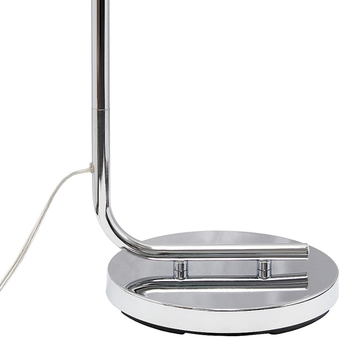 Simple Designs - Modern Iron Lantern Floor Lamp with Glass Shade - Chrome_4