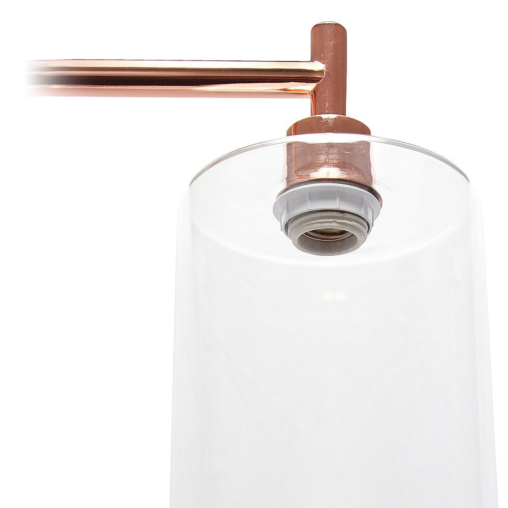 Simple Designs - Modern Iron Lantern Floor Lamp with Glass Shade - Rose Gold_6