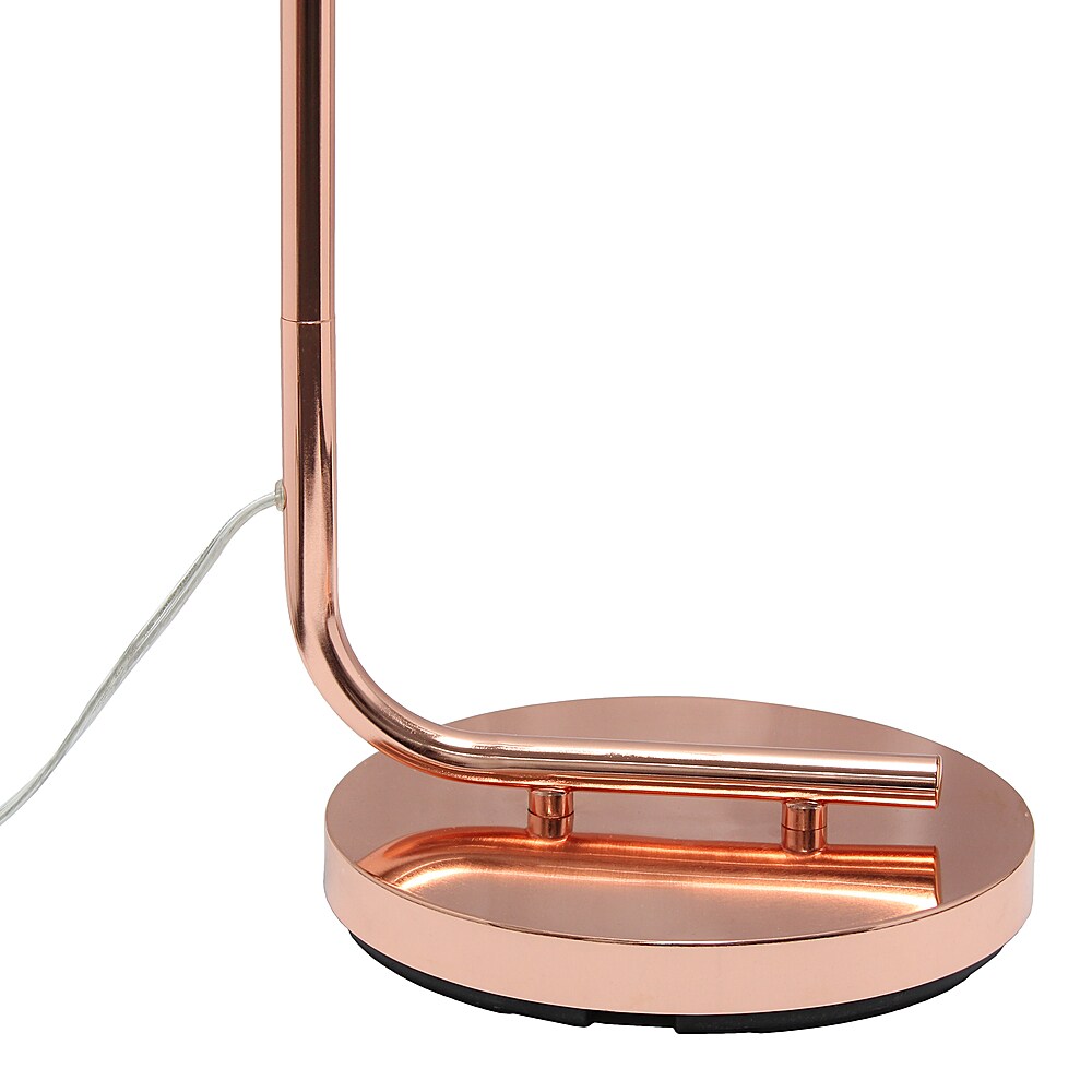 Simple Designs - Modern Iron Lantern Floor Lamp with Glass Shade - Rose Gold_3