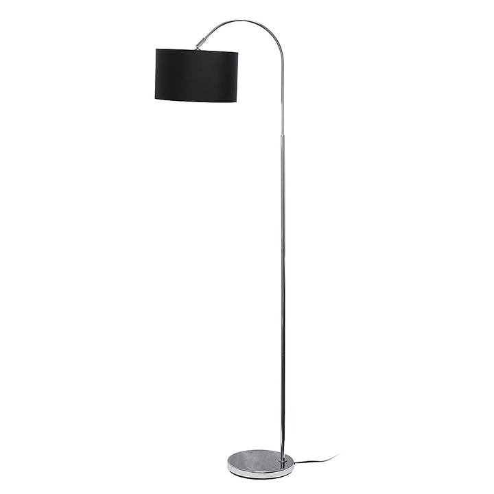 Simple Designs - Arched Brushed Nickel Floor Lamp - Brushed Nickel base/Black shade_11
