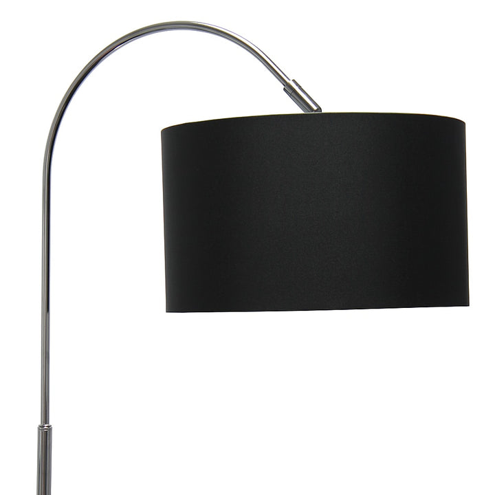 Simple Designs - Arched Brushed Nickel Floor Lamp - Brushed Nickel base/Black shade_10