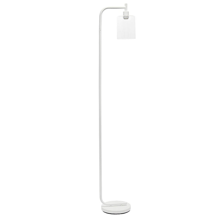 Simple Designs - Modern Iron Lantern Floor Lamp with Glass Shade - White_6