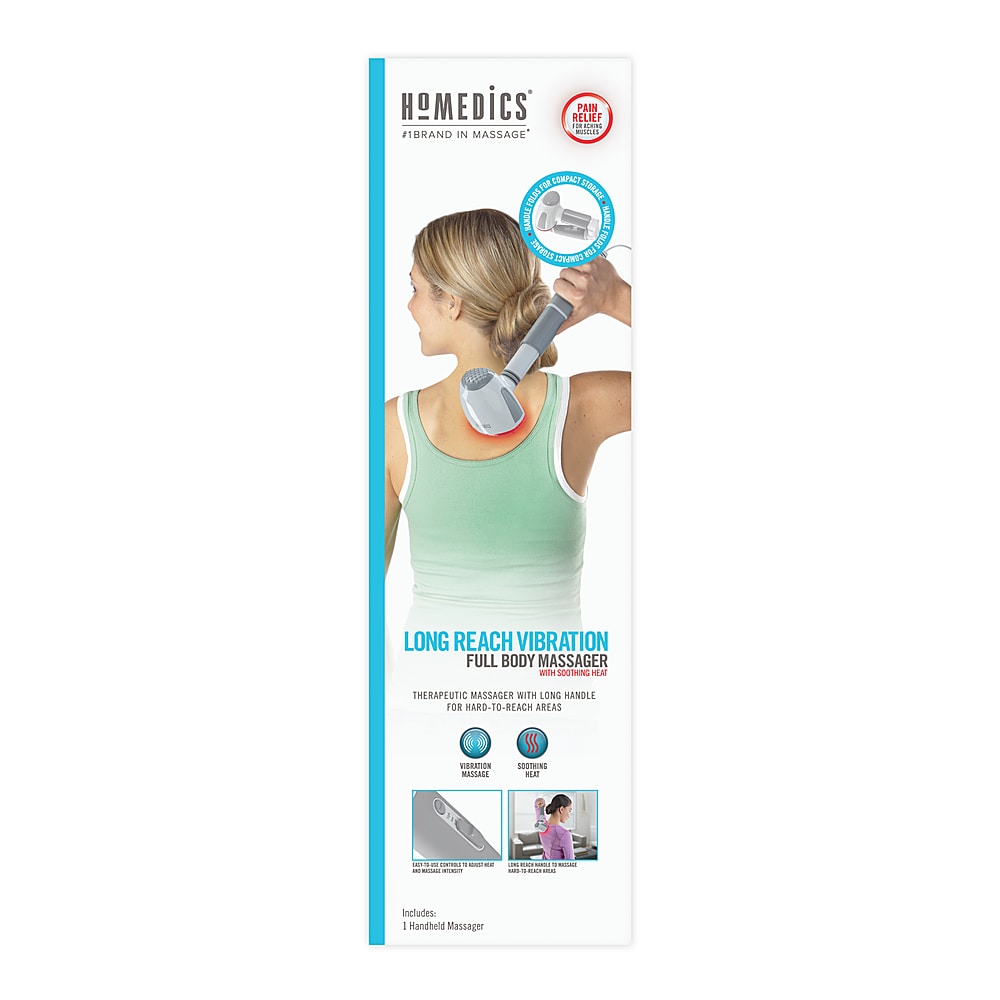 HoMedics - Thera P Long Reach Handheld Massager with Heat - White_3