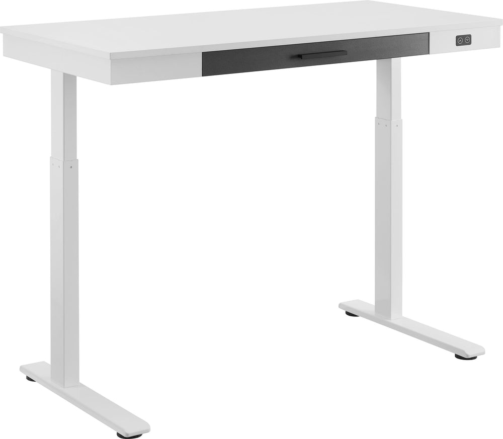 Insignia™ - Adjustable Powered 1-Drawer Standing Desk with Electronic Controls – 47.6" Wide - White_1