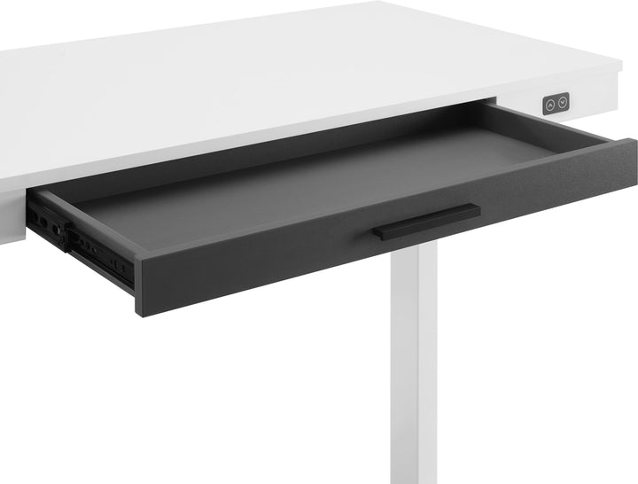 Insignia™ - Adjustable Powered 1-Drawer Standing Desk with Electronic Controls – 47.6" Wide - White_10