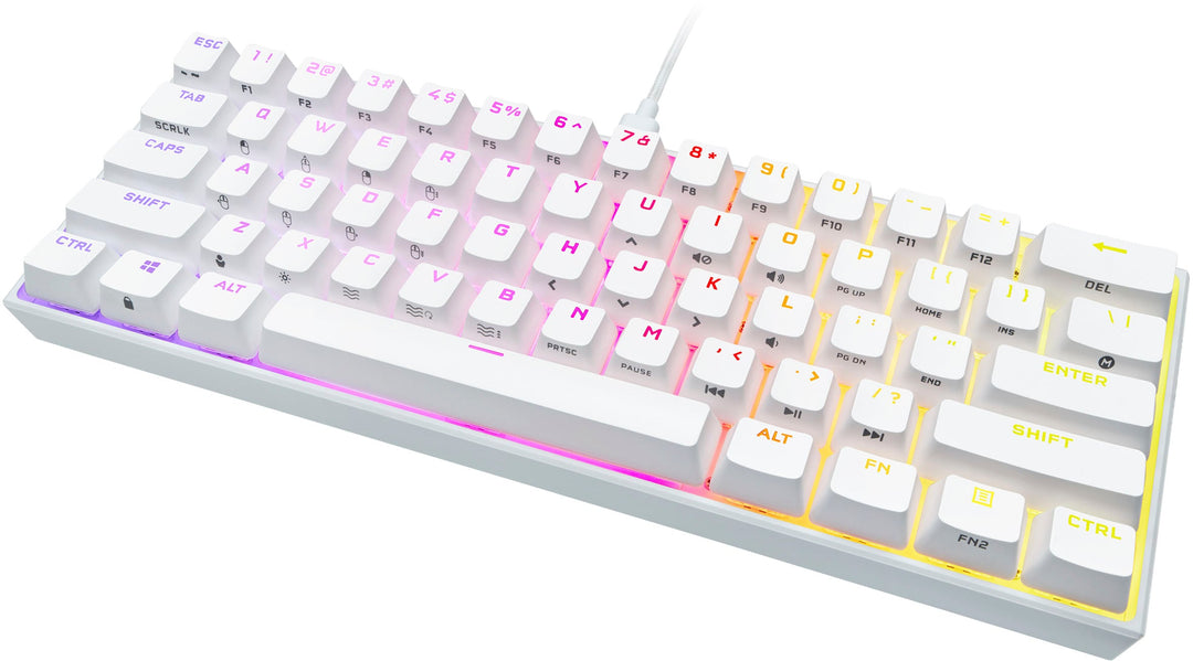 CORSAIR - K65 RGB Mini Wired 60% Mechanical Cherry MX SPEED Linear Switch Gaming Keyboard with PBT Double-Shot Keycaps - White_5