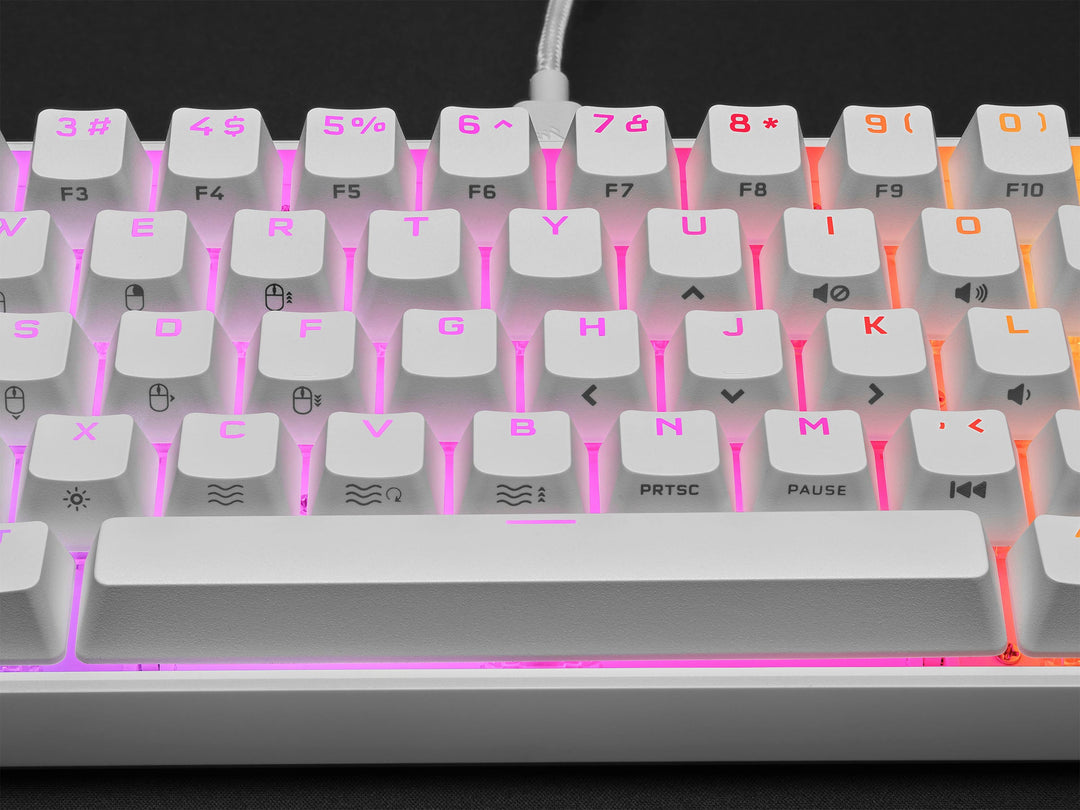 CORSAIR - K65 RGB Mini Wired 60% Mechanical Cherry MX SPEED Linear Switch Gaming Keyboard with PBT Double-Shot Keycaps - White_7