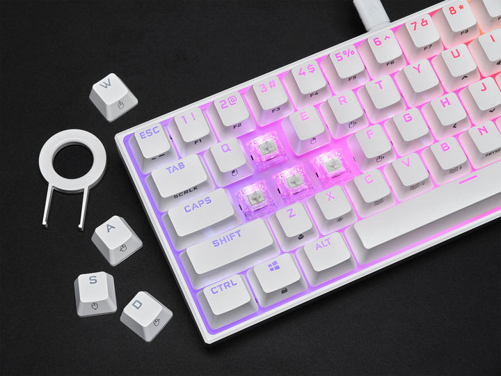 CORSAIR - K65 RGB Mini Wired 60% Mechanical Cherry MX SPEED Linear Switch Gaming Keyboard with PBT Double-Shot Keycaps - White_8