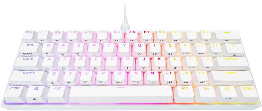 CORSAIR - K65 RGB Mini Wired 60% Mechanical Cherry MX SPEED Linear Switch Gaming Keyboard with PBT Double-Shot Keycaps - White_1
