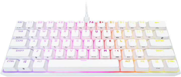 CORSAIR - K65 RGB Mini Wired 60% Mechanical Cherry MX SPEED Linear Switch Gaming Keyboard with PBT Double-Shot Keycaps - White_1