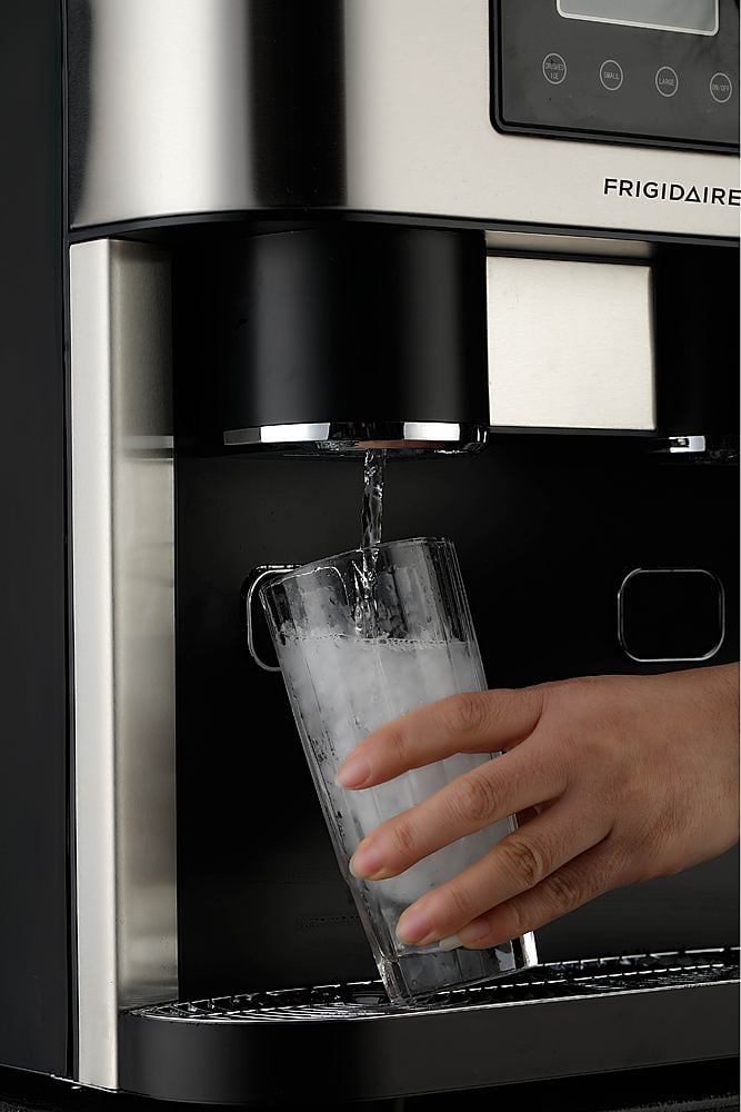 Frigidaire - 13" 33 lb Freestanding Stainless 3-in-1 Icemaker with Water Dispenser - Silver_4