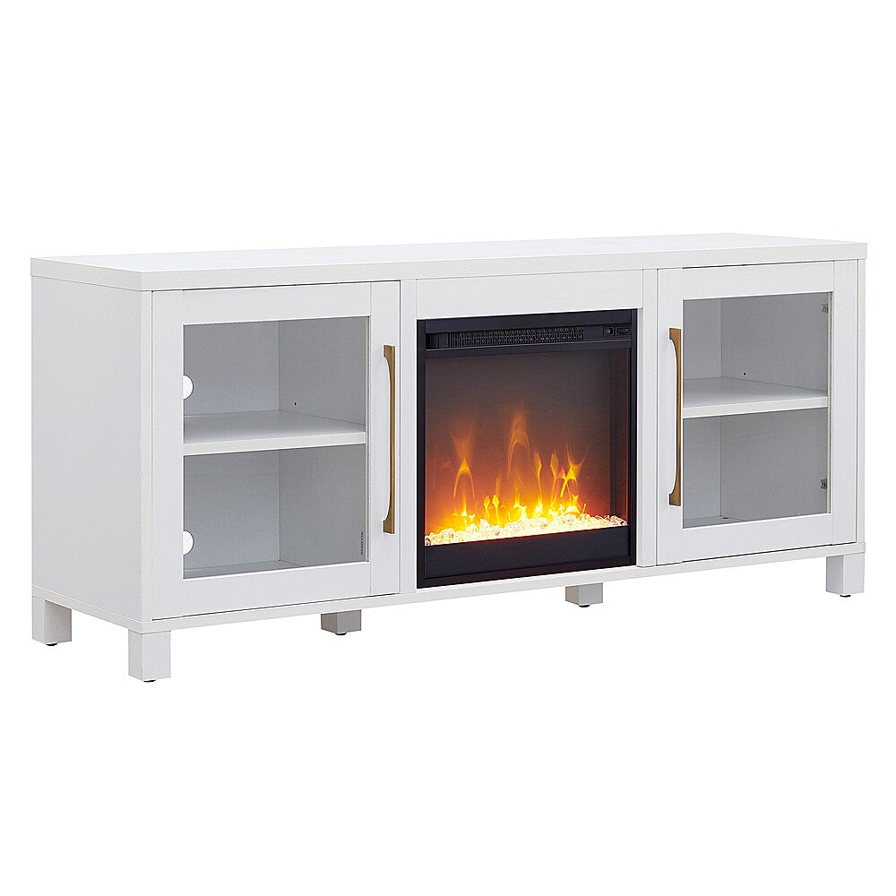 Camden&Wells - Foster Crystal Fireplace TV Stand for TVs Up to 65" - White_1