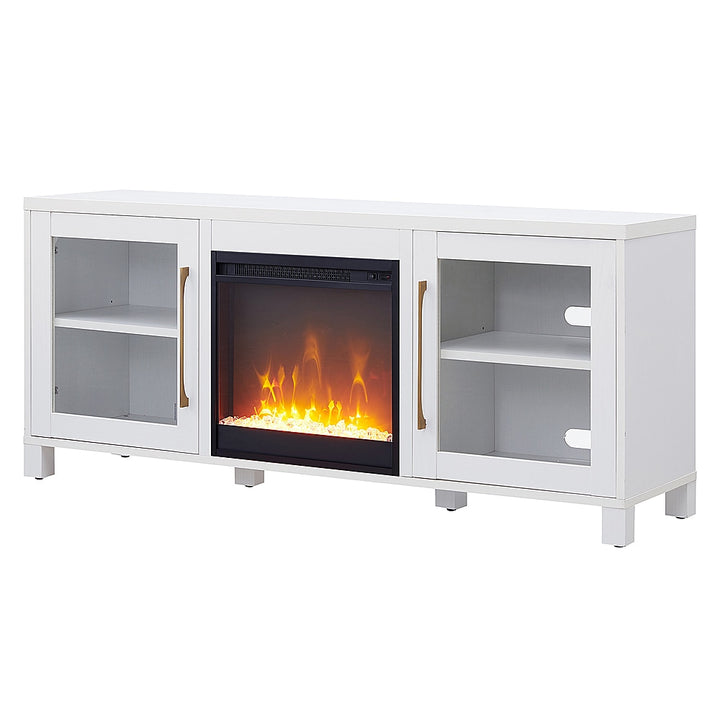 Camden&Wells - Foster Crystal Fireplace TV Stand for TVs Up to 65" - White_4