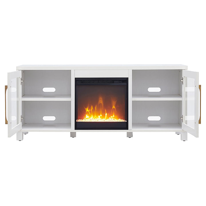Camden&Wells - Foster Crystal Fireplace TV Stand for TVs Up to 65" - White_5