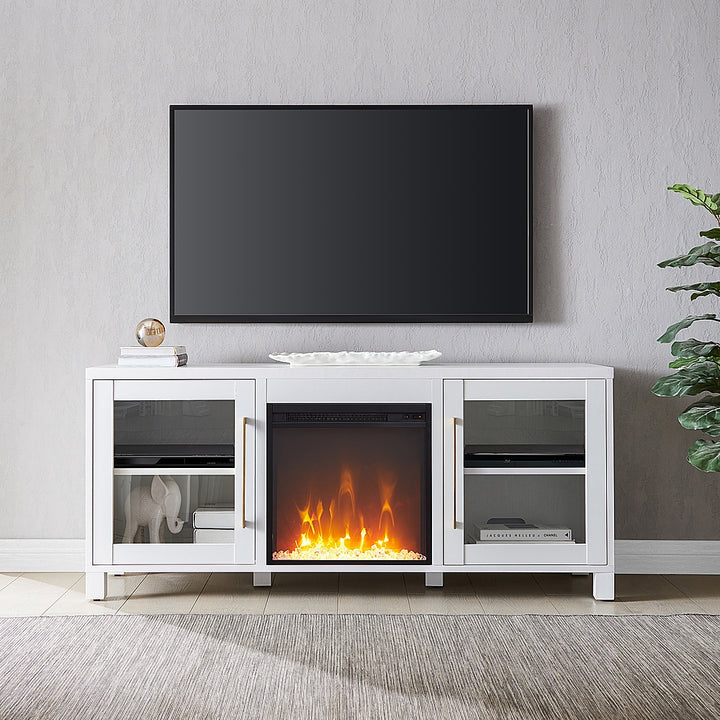 Camden&Wells - Foster Crystal Fireplace TV Stand for TVs Up to 65" - White_2