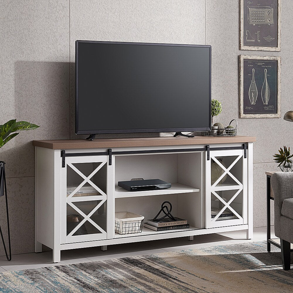 Camden&Wells - Clementine TV Stand for TVs Up to 80" - White/Golden Oak_3