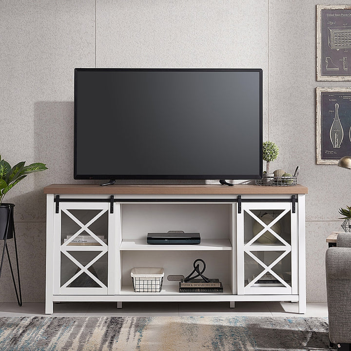 Camden&Wells - Clementine TV Stand for TVs Up to 80" - White/Golden Oak_2