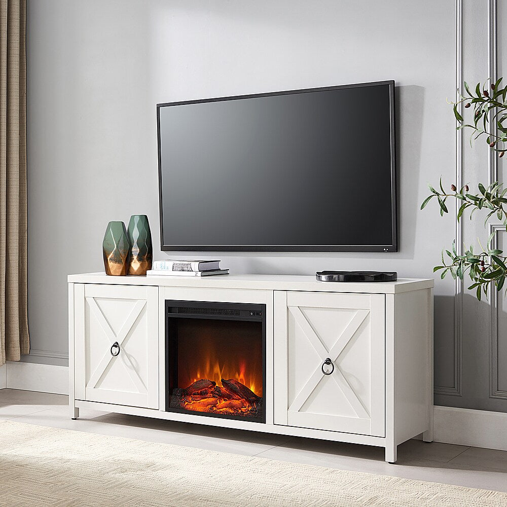 Camden&Wells - Granger Log Fireplace TV Stand for TVs Up to 65" - White_3