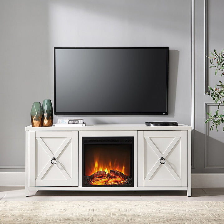 Camden&Wells - Granger Log Fireplace TV Stand for TVs Up to 65" - White_2