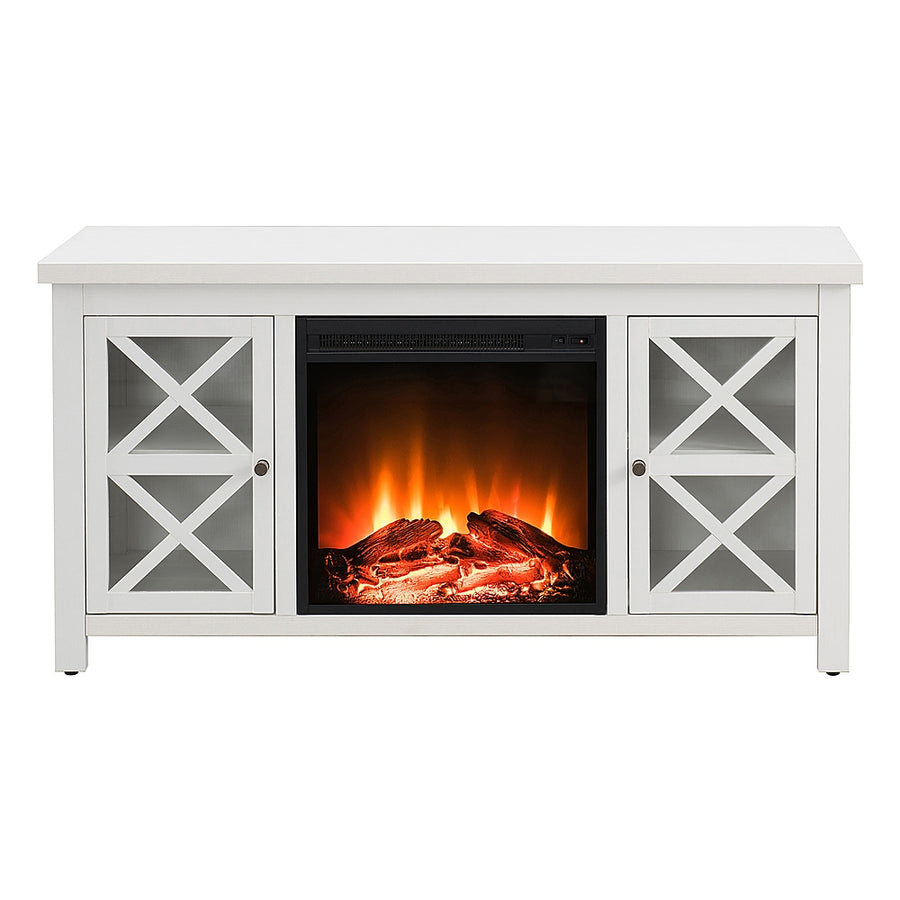 Camden&Wells - Colton Log Fireplace TV Stand for TVs Up to 55" - White_0
