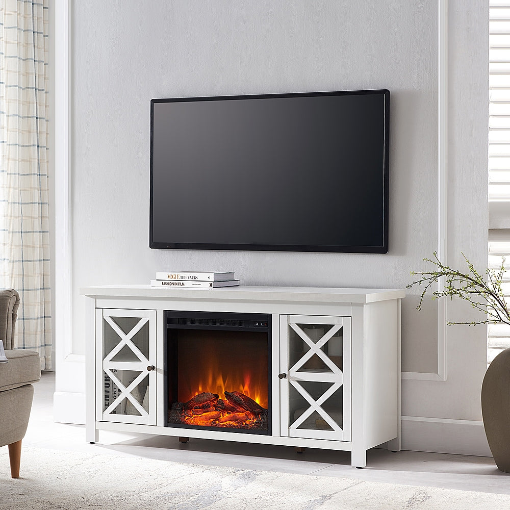 Camden&Wells - Colton Log Fireplace TV Stand for TVs Up to 55" - White_3