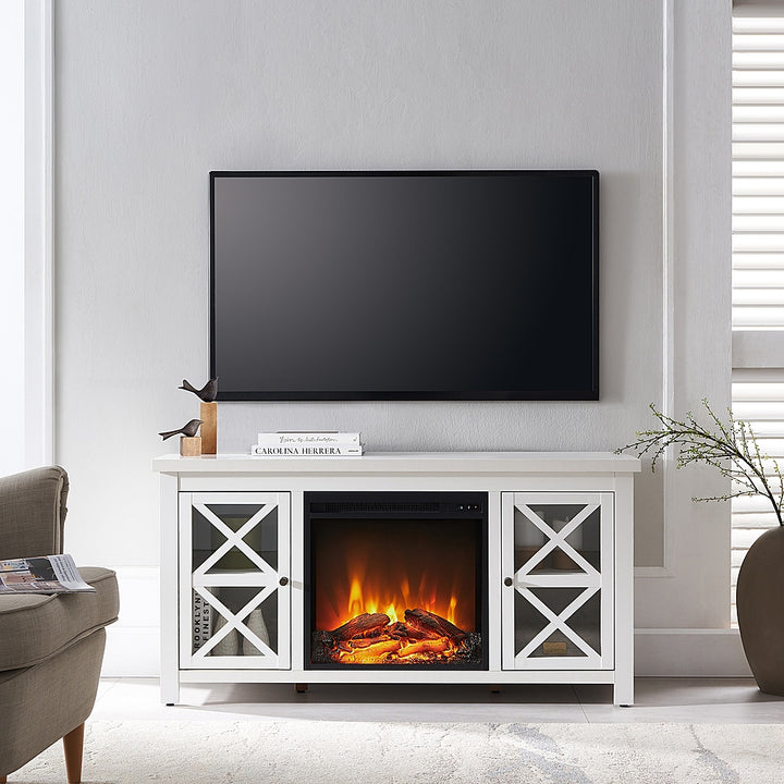 Camden&Wells - Colton Log Fireplace TV Stand for TVs Up to 55" - White_5
