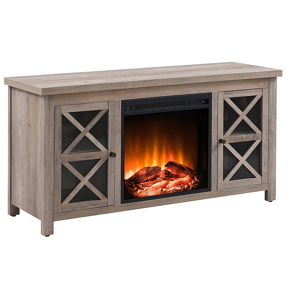 Camden&Wells - Colton Log Fireplace TV Stand for TVs Up to 55" - Gray Oak_2