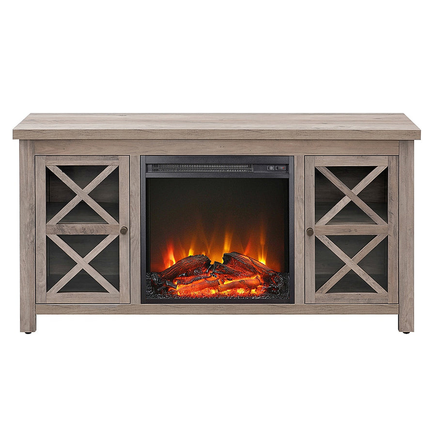 Camden&Wells - Colton Log Fireplace TV Stand for TVs Up to 55" - Gray Oak_0
