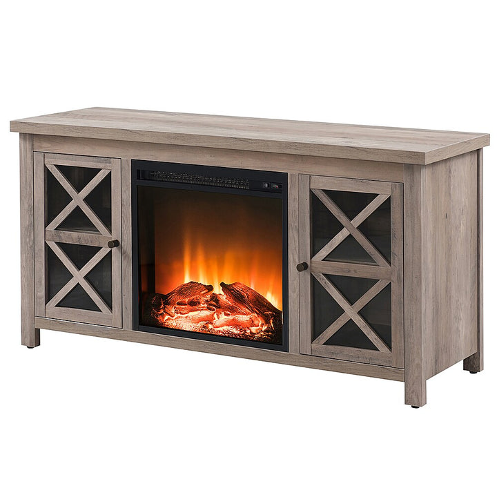 Camden&Wells - Colton Log Fireplace TV Stand for TVs Up to 55" - Gray Oak_12