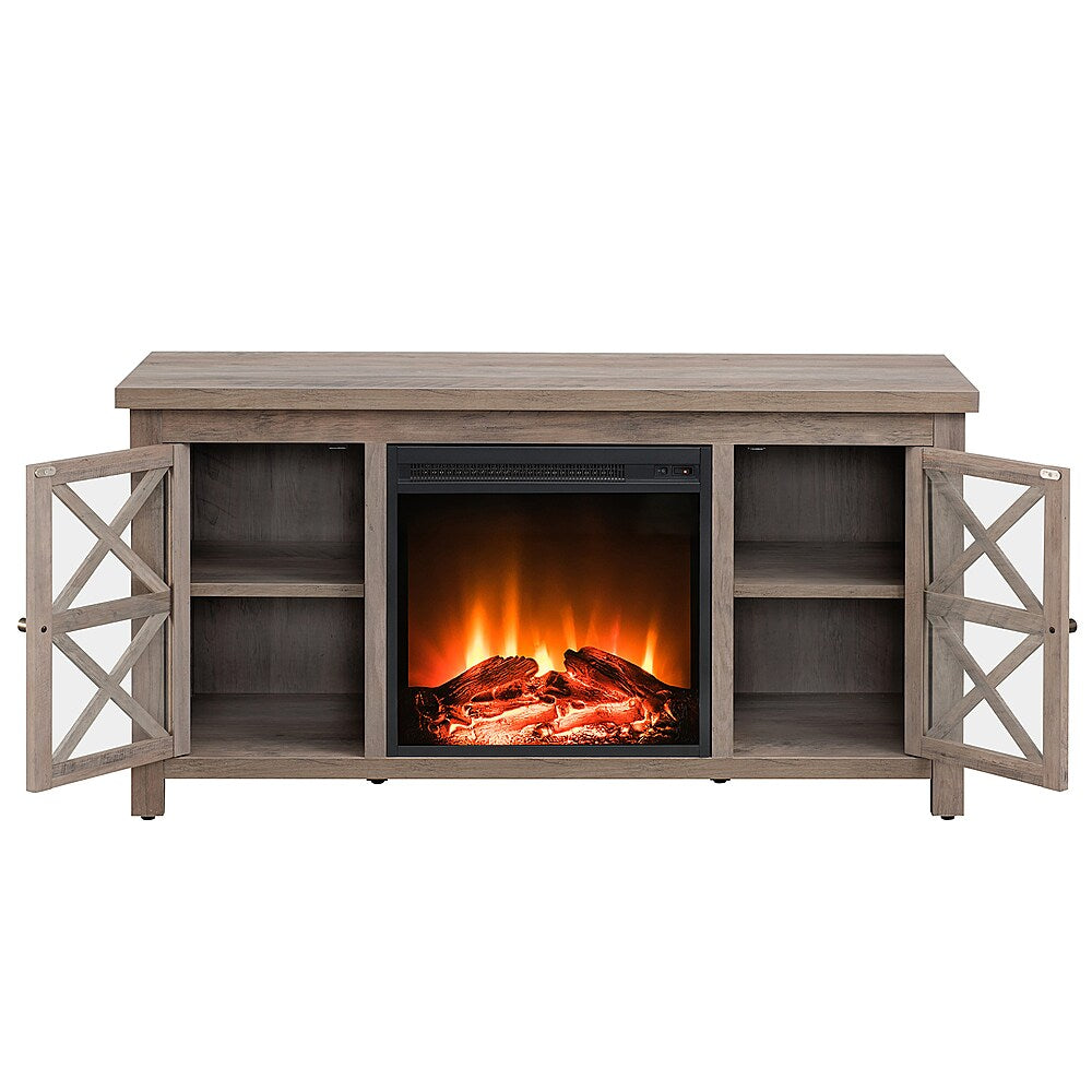 Camden&Wells - Colton Log Fireplace TV Stand for TVs Up to 55" - Gray Oak_11