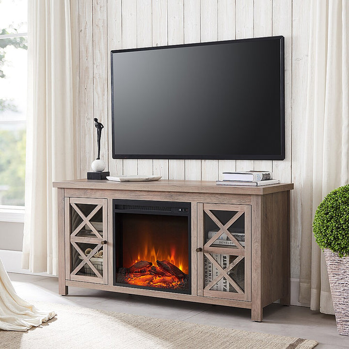 Camden&Wells - Colton Log Fireplace TV Stand for TVs Up to 55" - Gray Oak_4
