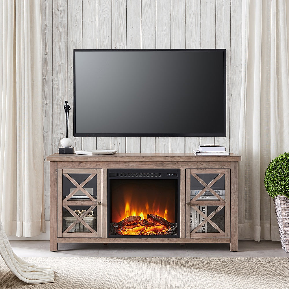 Camden&Wells - Colton Log Fireplace TV Stand for TVs Up to 55" - Gray Oak_6