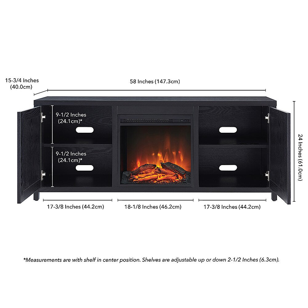 Camden&Wells - Granger Log Fireplace TV Stand for TVs Up to 65" - Black Grain_8