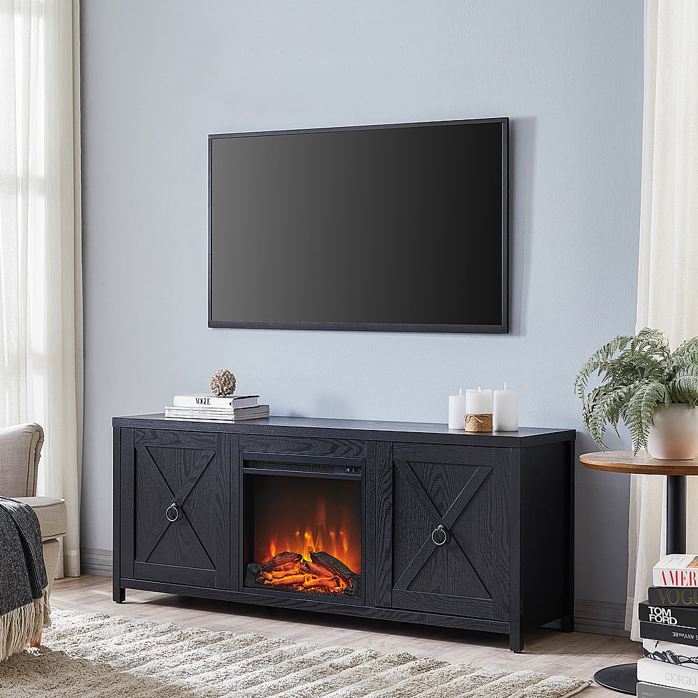 Camden&Wells - Granger Log Fireplace TV Stand for TVs Up to 65" - Black Grain_2