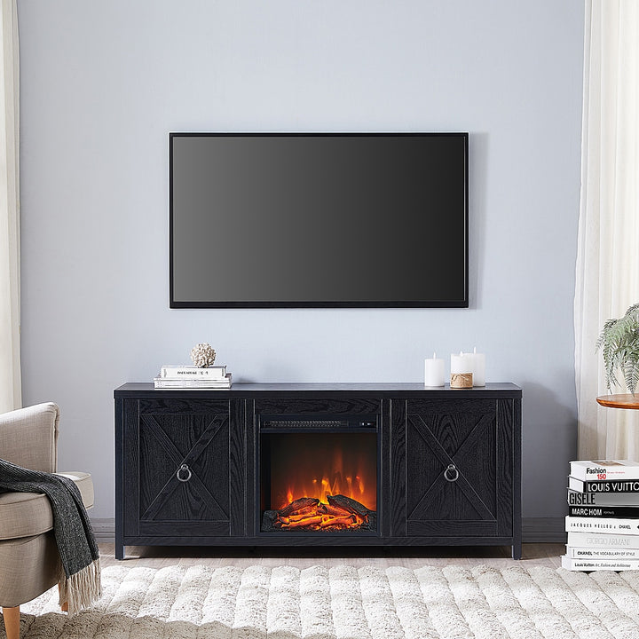 Camden&Wells - Granger Log Fireplace TV Stand for TVs Up to 65" - Black Grain_3