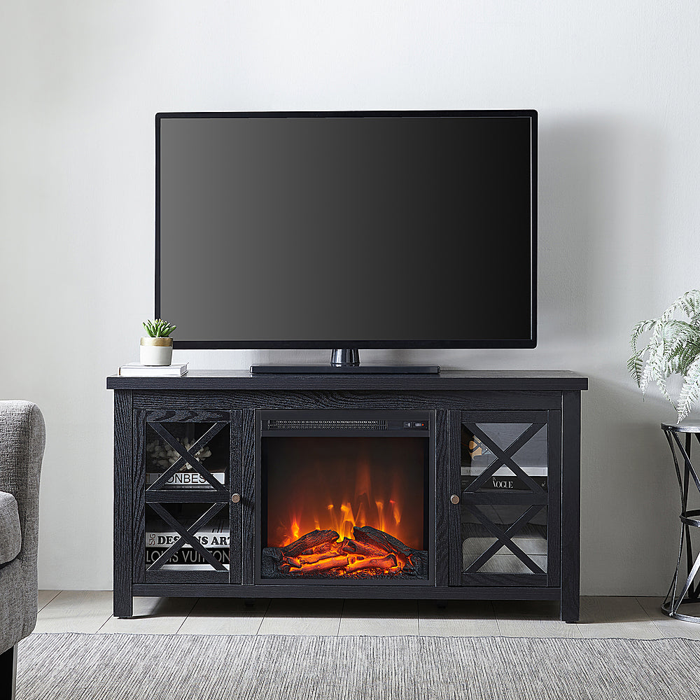 Camden&Wells - Colton Log Fireplace TV Stand for TVs Up to 55" - Black Grain_10