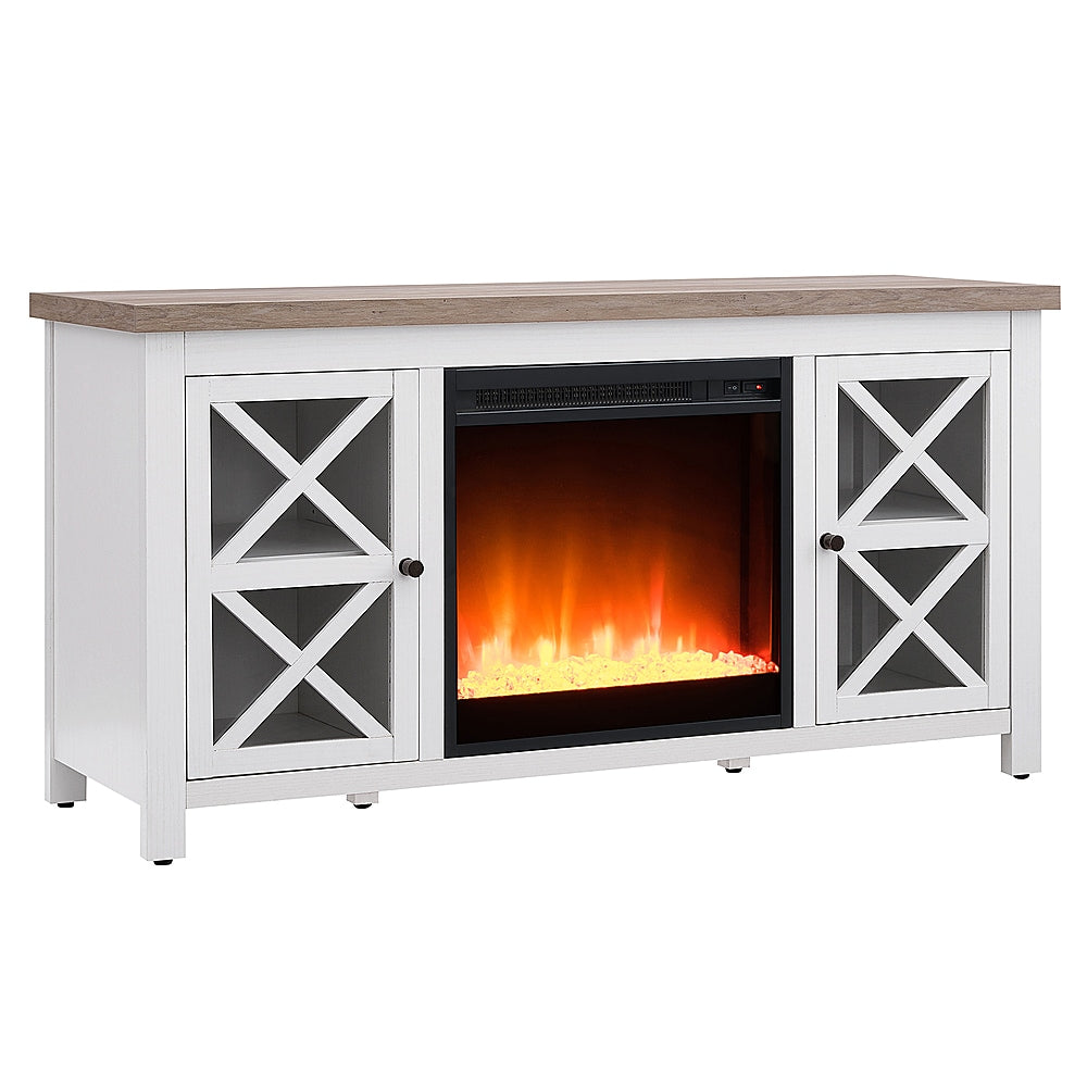 Camden&Wells - Colton Crystal Fireplace TV Stand for TVs Up to 55" - White/Gray Oak_1