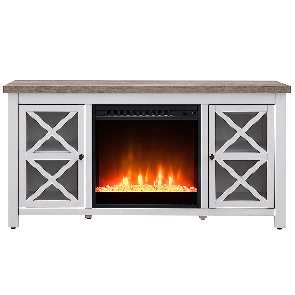 Camden&Wells - Colton Crystal Fireplace TV Stand for TVs Up to 55" - White/Gray Oak_0