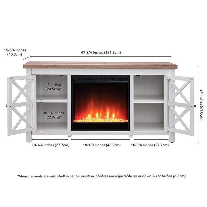 Camden&Wells - Colton Crystal Fireplace TV Stand for TVs Up to 55" - White/Gray Oak_9