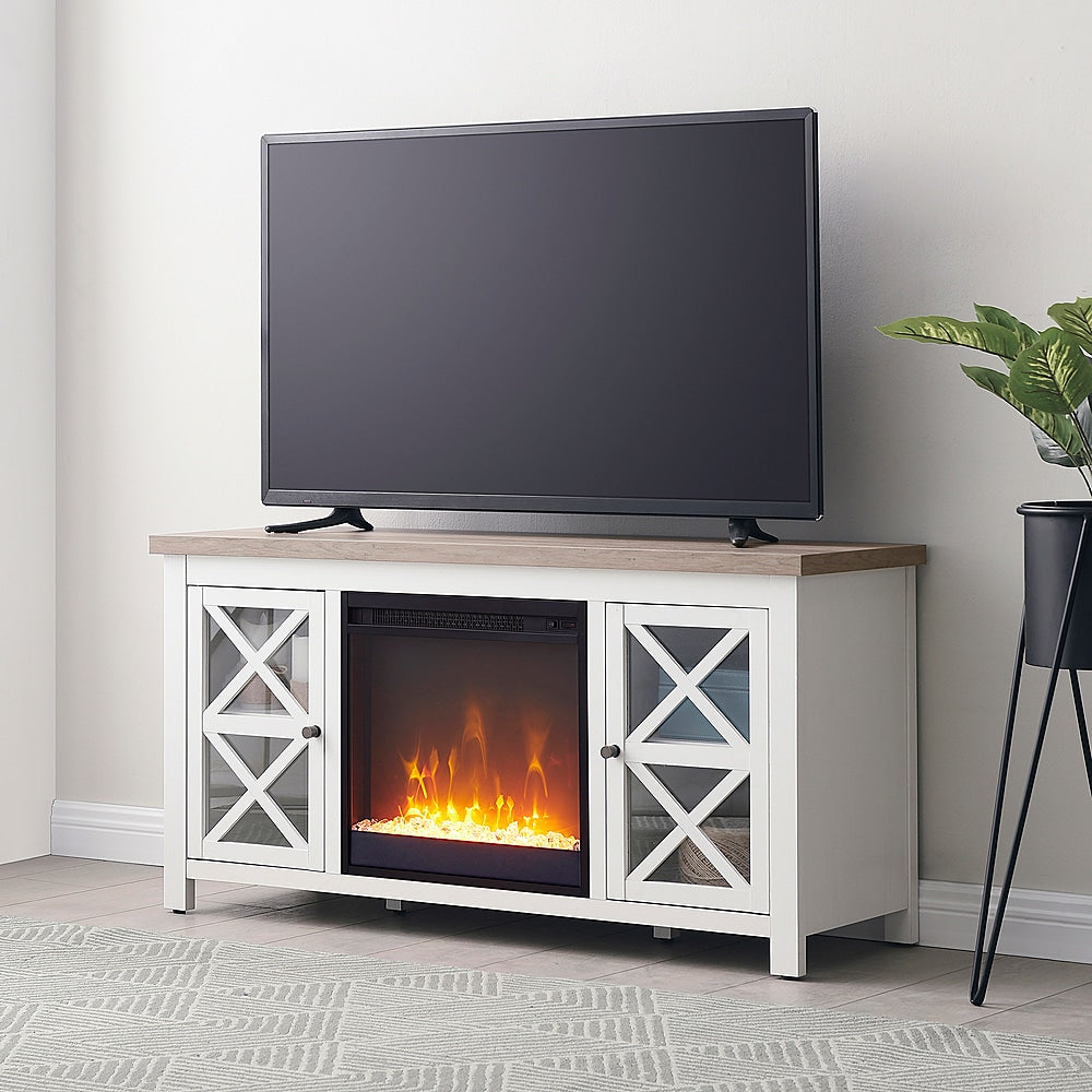 Camden&Wells - Colton Crystal Fireplace TV Stand for TVs Up to 55" - White/Gray Oak_2