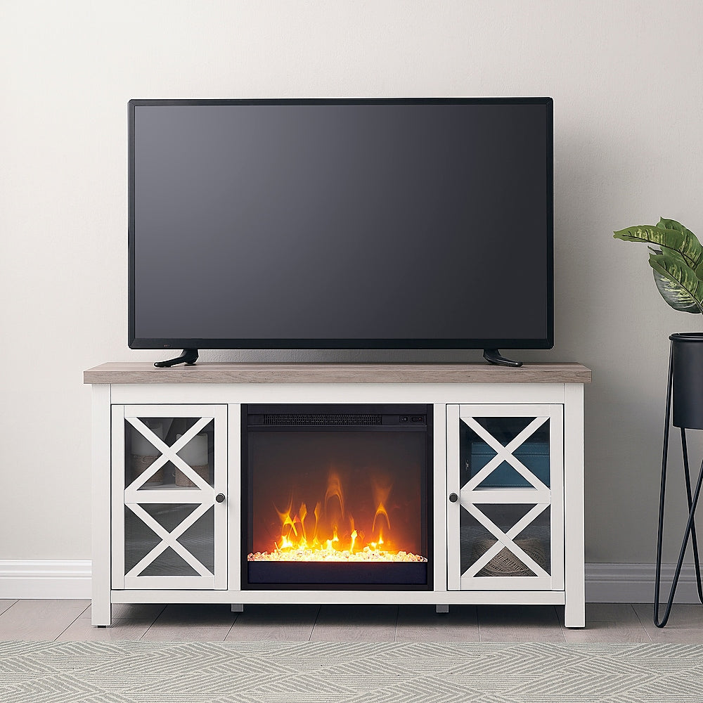 Camden&Wells - Colton Crystal Fireplace TV Stand for TVs Up to 55" - White/Gray Oak_3