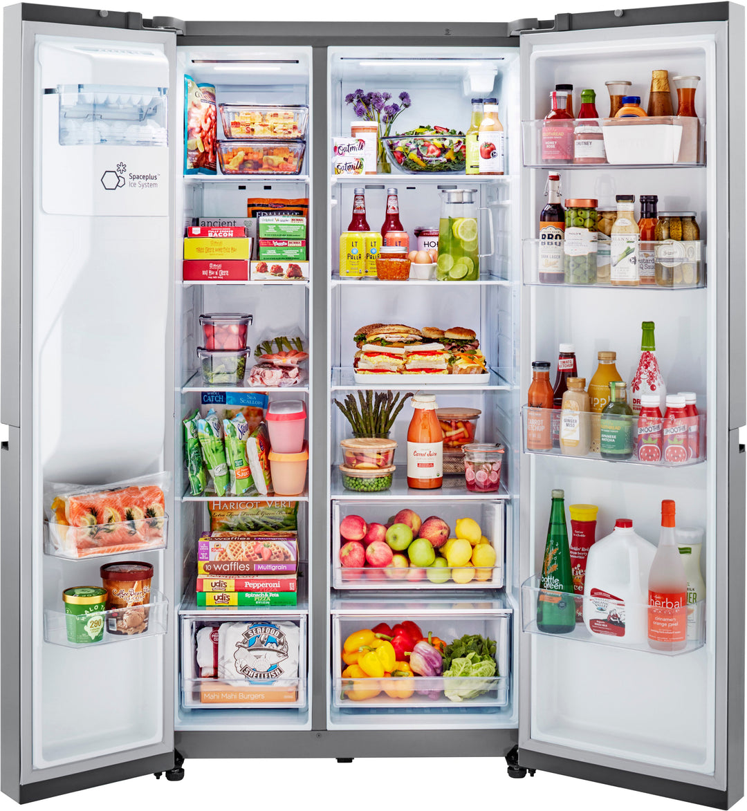 LG - 23 Cu. Ft. Side-by-Side Counter-Depth Refrigerator with Smooth Touch Dispenser - Stainless steel_21