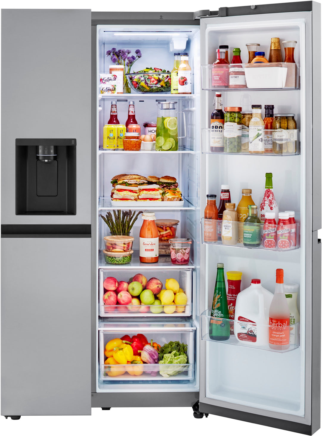 LG - 23 Cu. Ft. Side-by-Side Counter-Depth Refrigerator with Smooth Touch Dispenser - Stainless steel_17