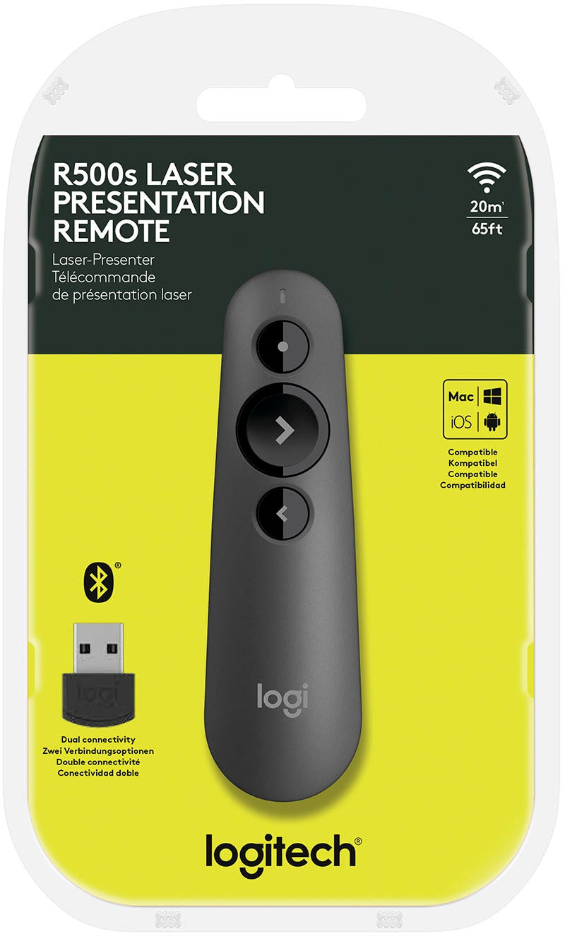 Logitech - R500s Presenter Bluetooth and USB Presentation Clicker - Graphite_1