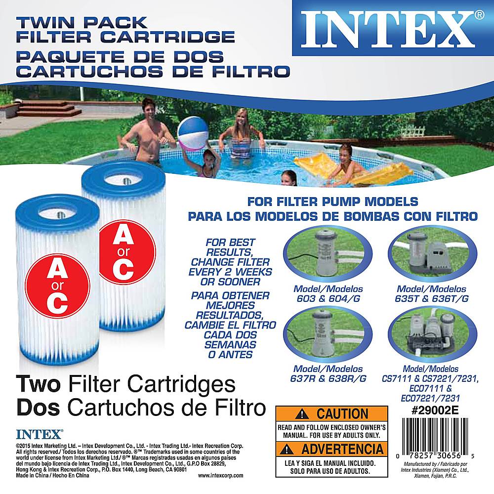Intex - 1000 GPH Easy Set Above Ground Swimming Pool Filter Pump System + Filters - Multi_1